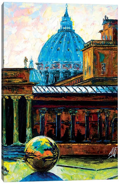Sphere Within A Sphere At The Pigna Rome Canvas Art Print - Natasha Mylius