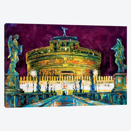 St. Angelo Bridge, Rome Canvas Print #NMY72} by Natasha Mylius Canvas Print