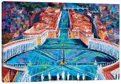 St. Peter's Square, Rome Canvas Art Print - Rome Art