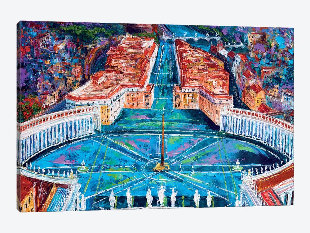 St. Peter's Square, Rome by Natasha Mylius 1-piece Canvas Art Print