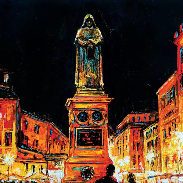 Contemporary Streetscapes: Statue Of Giordano Bruno, Rome by Natasha Mylius