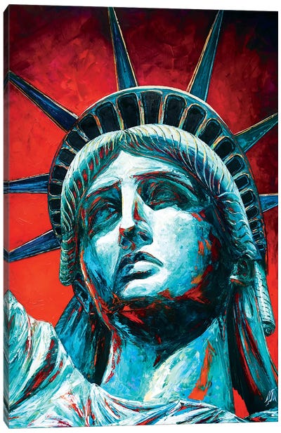 Statue Of Liberty Crown Canvas Art Print - Sculpture & Statue Art