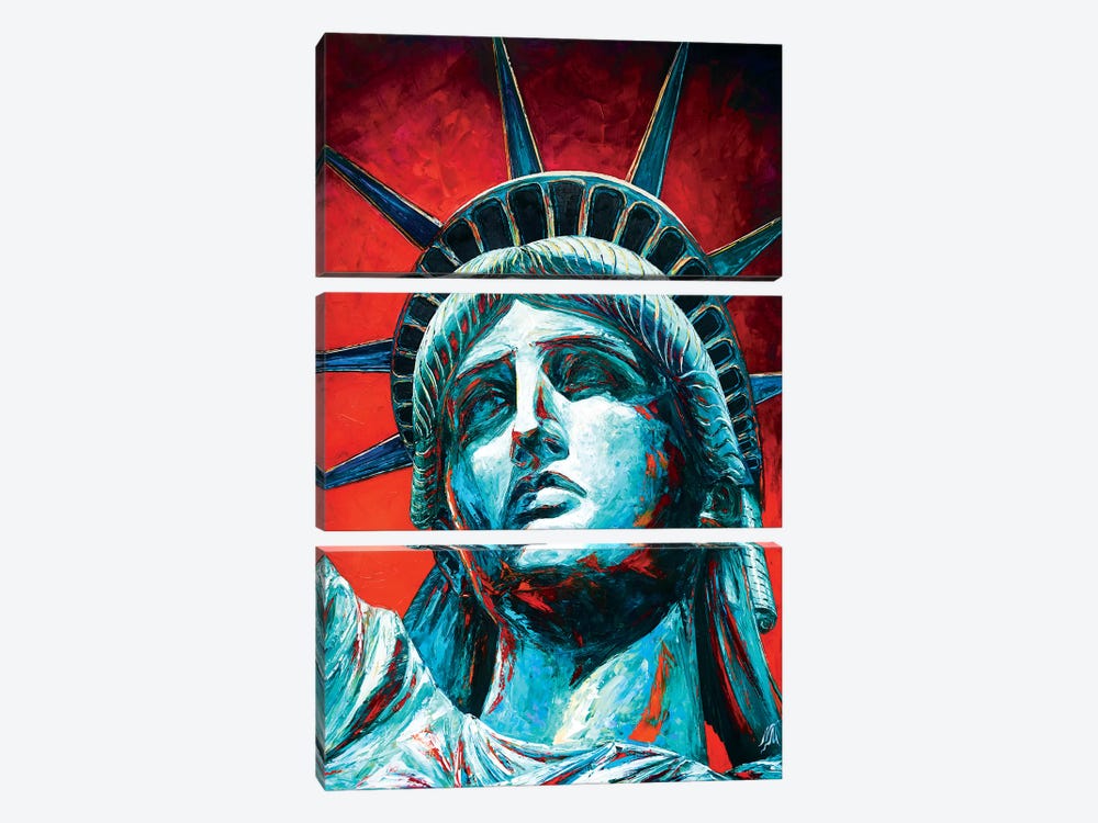 Statue Of Liberty Crown by Natasha Mylius 3-piece Canvas Print