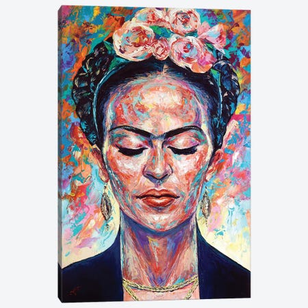 Frida Kahlo Canvas Print #NMY78} by Natasha Mylius Canvas Art Print