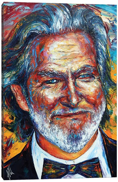 Jeff Bridges Canvas Art Print - Current Day Impressionism Art