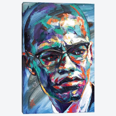 Malcolm X Canvas Print #NMY86} by Natasha Mylius Canvas Art Print