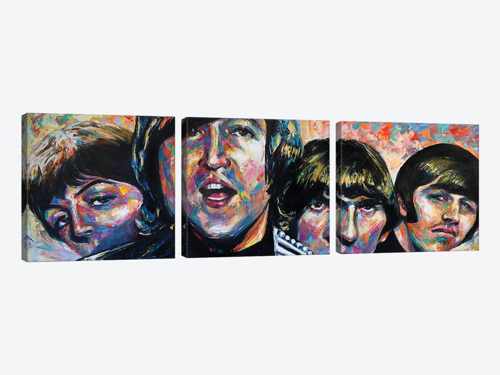 The Beatles by Natasha Mylius 3-piece Canvas Art Print