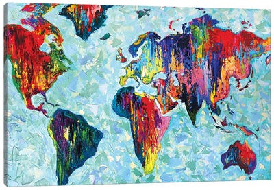 World Map Canvas Art Print - Natasha Mylius