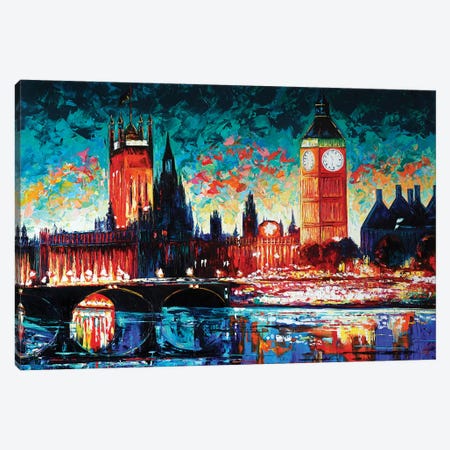 Big Ben And Houses Of Parliament Canvas Print #NMY90} by Natasha Mylius Art Print