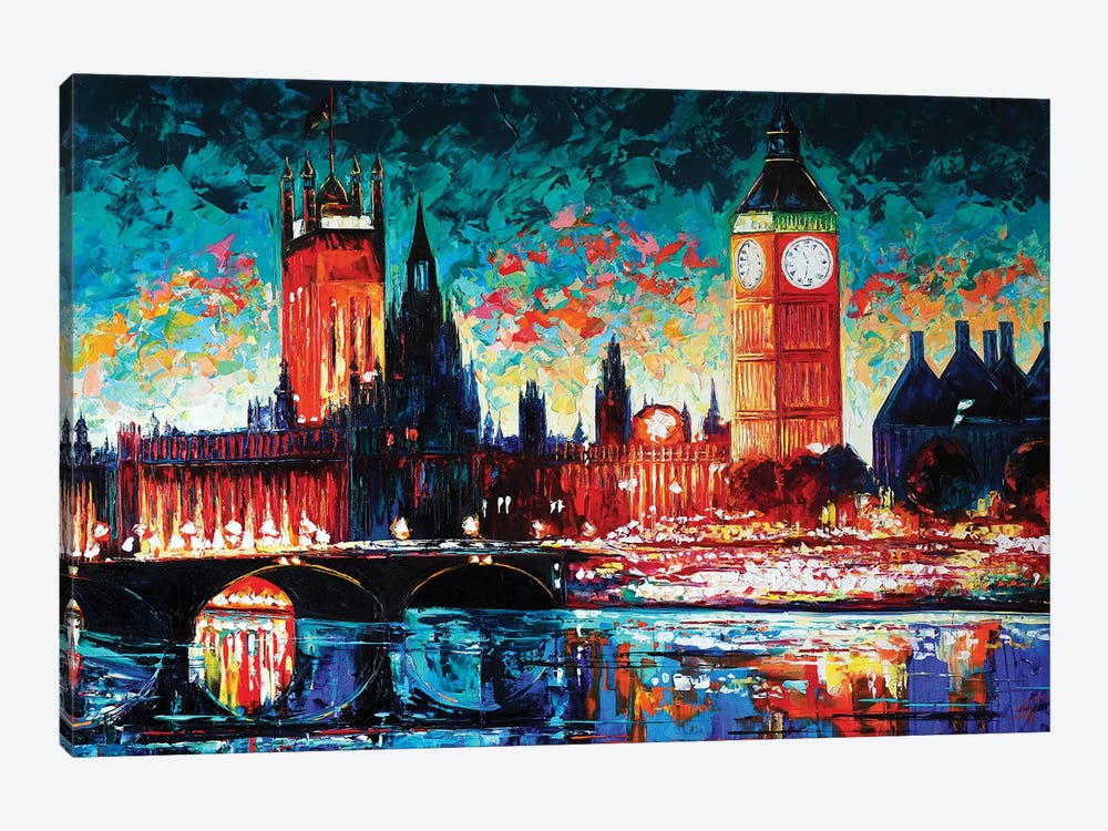Big Ben And Houses Of Parliament by Natasha Mylius 1-piece Canvas Artwork