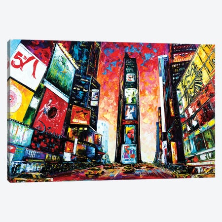 Times Square. The World Crossroads. Canvas Print #NMY91} by Natasha Mylius Canvas Print