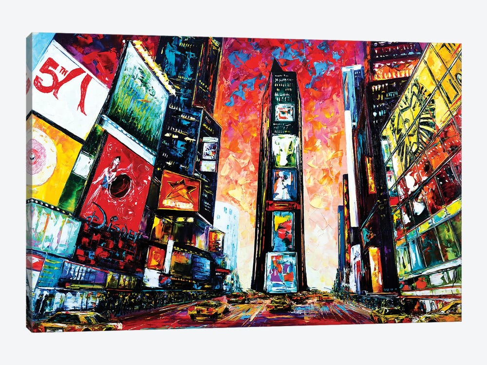 Times Square. The World Crossroads. by Natasha Mylius 1-piece Canvas Print