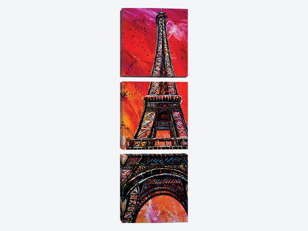 Eiffel Tower by Natasha Mylius 3-piece Canvas Wall Art