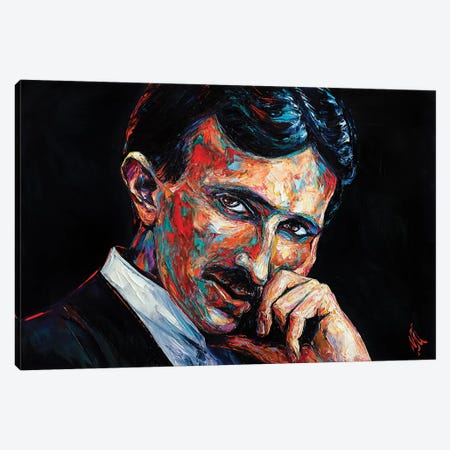 Nikola Tesla Canvas Print #NMY95} by Natasha Mylius Canvas Art