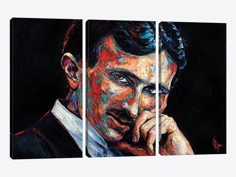 Nikola Tesla by Natasha Mylius 3-piece Art Print