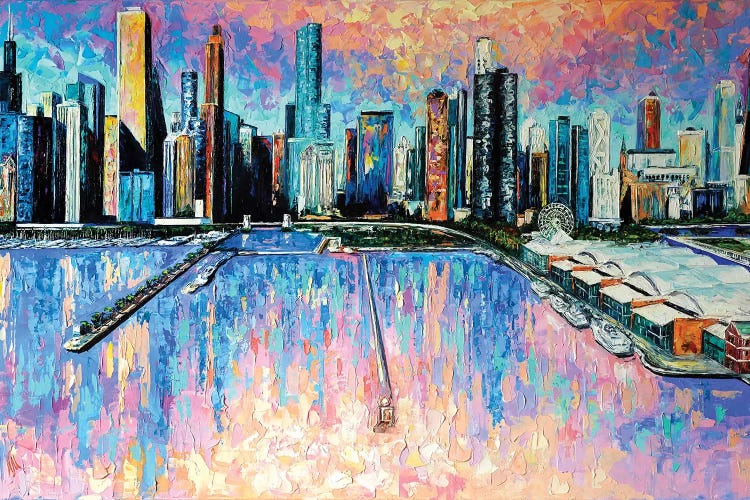 Chicago Skyline by Natasha Mylius wall art