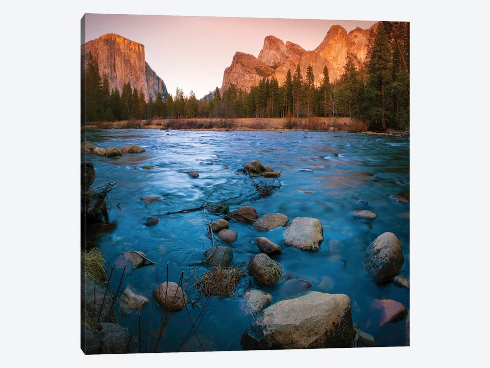 Yosemite Valley As Seen From The Bank Of The Merced River, Yosemite National Park, California, USA by Anna Miller 1-piece Canvas Art Print