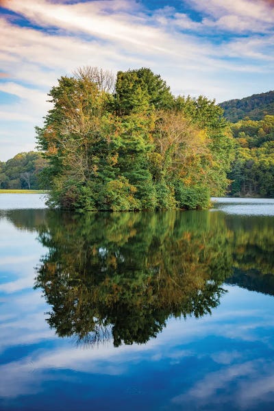 Anna Miller: Lake Reflections, Peaks Of Otter, Blue Ridge Parkway, Smoky Mountains, USA. by Anna Miller