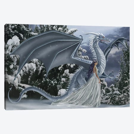 Ice Dragon Canvas Print #NNE101} by Nene Thomas Canvas Art Print