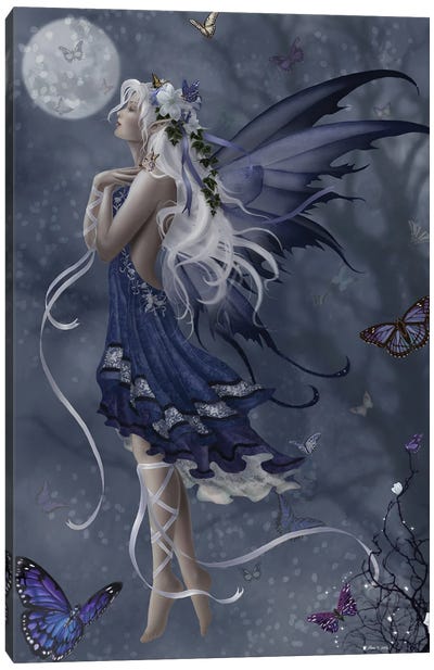 Blue Nocturne Canvas Art Print - Fairy Art