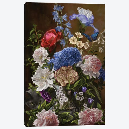 Bouquet In Blue Canvas Print #NNE15} by Nene Thomas Canvas Art