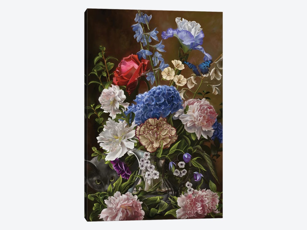 Bouquet In Blue by Nene Thomas 1-piece Canvas Artwork