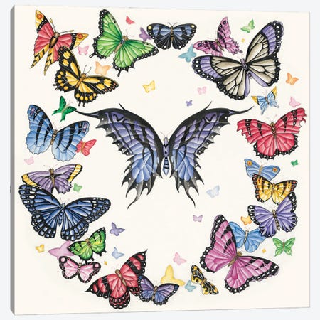 Dark Butterfly Ring Canvas Print #NNE19} by Nene Thomas Art Print