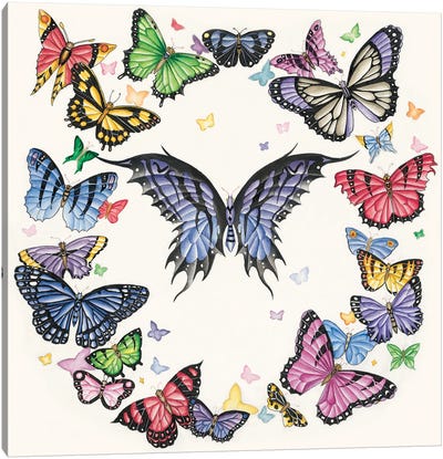 Dark Butterfly Ring Canvas Art Print - Nene Thomas