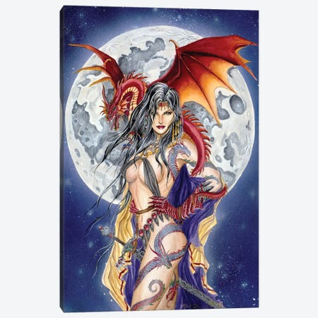 Dragon Moon Canvas Print #NNE25} by Nene Thomas Canvas Art Print