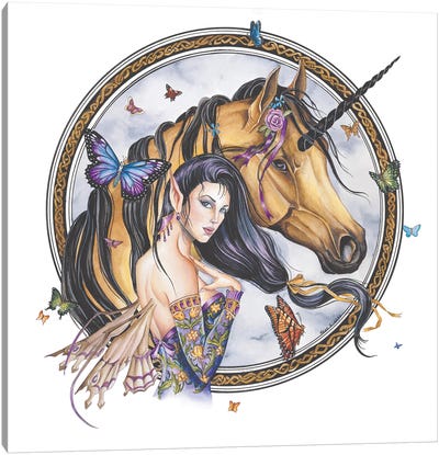 Faery Princess Canvas Art Print - Unicorn Art