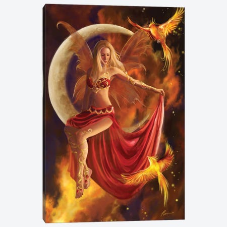 Fire Moon Canvas Print #NNE32} by Nene Thomas Canvas Print