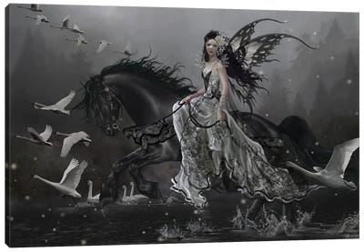 Lamentation Of Swans Canvas Art Print - Mythical Creature Art