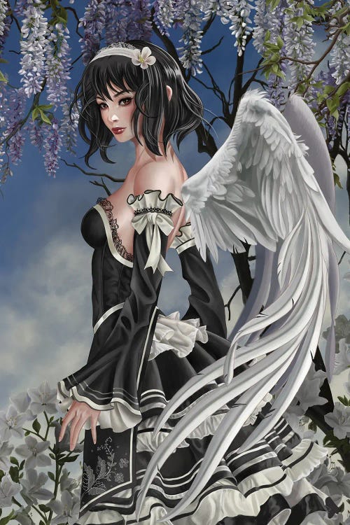 Angel And Flowers