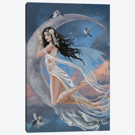 Moon Lullaby Canvas Print #NNE57} by Nene Thomas Canvas Wall Art