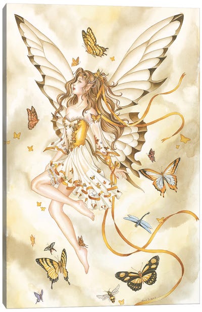Rhapsody In Gold Canvas Art Print - Fairy Art