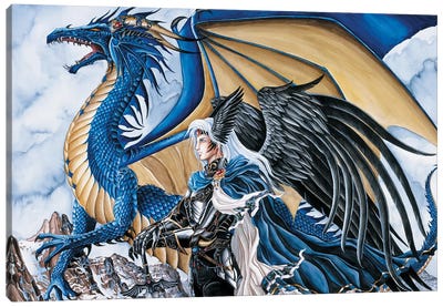 Sapphire Canvas Art Print - Dragon Art