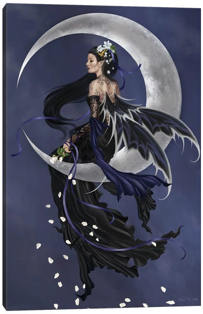 Solace Canvas Art Print - Crescent Moon Art