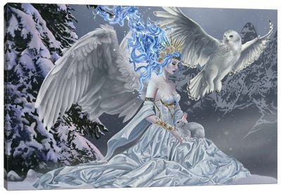 Spirit Of Winter Canvas Art Print - Owl Art