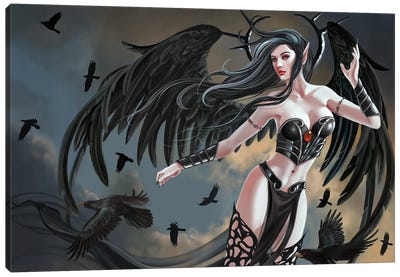 Thorn Angel Canvas Art Print - Crow Art