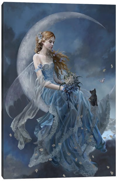 Wind Moon Canvas Art Print - Fairy Art