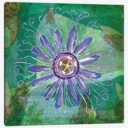 Passion Flower I Canvas Print #NNM14} by Jenny McGee Canvas Artwork