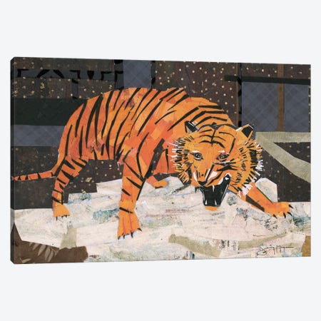 Roaring Tiger Canvas Print #NNM16} by Jenny McGee Canvas Wall Art