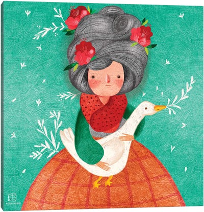 Feathered Embrace Canvas Art Print - Nasim Norouzi