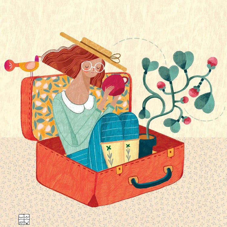 Adventures In A Suitcase by Nasim Norouzi wall art
