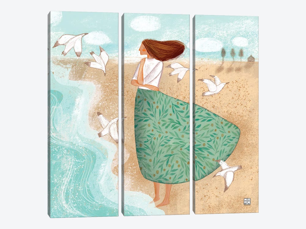 Whispering Shores II by Nasim Norouzi 3-piece Canvas Art Print