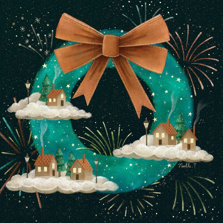 Christmas Wreath by Noelle. T wall art