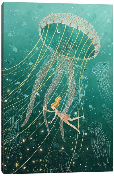 Dreaming In The Ocean Canvas Art Print - Swimming Art