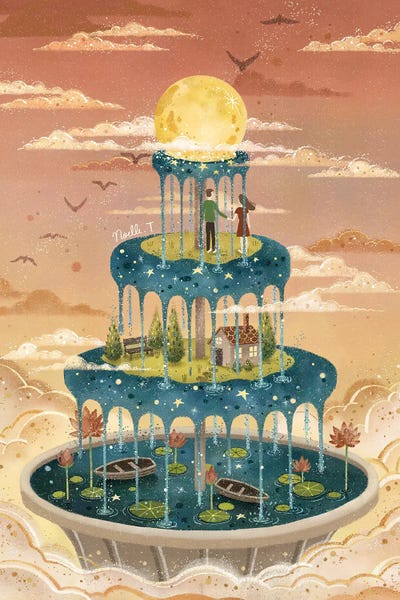 Fountains: Moonlit Fountain by Noelle. T