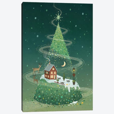 Night In A Christmas Tree Canvas Print #NOE23} by Noelle. T Canvas Print
