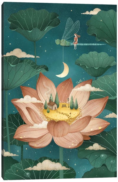 Tale Of A Lotus Canvas Art Print - Miniature Worlds